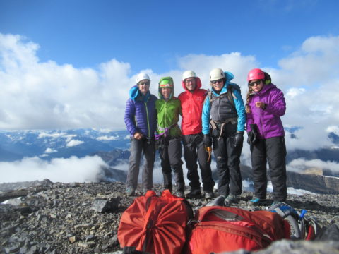 Climbers on Mt Cline's summit